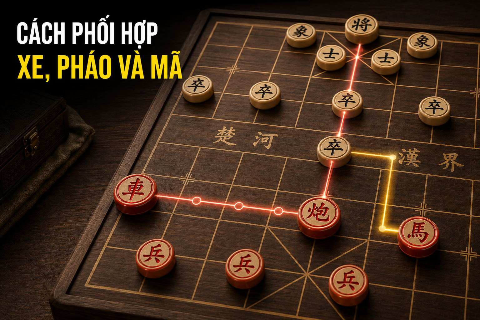 Cách phối hợp Xe, Pháo và Mã trong cờ tướng hiệu quả