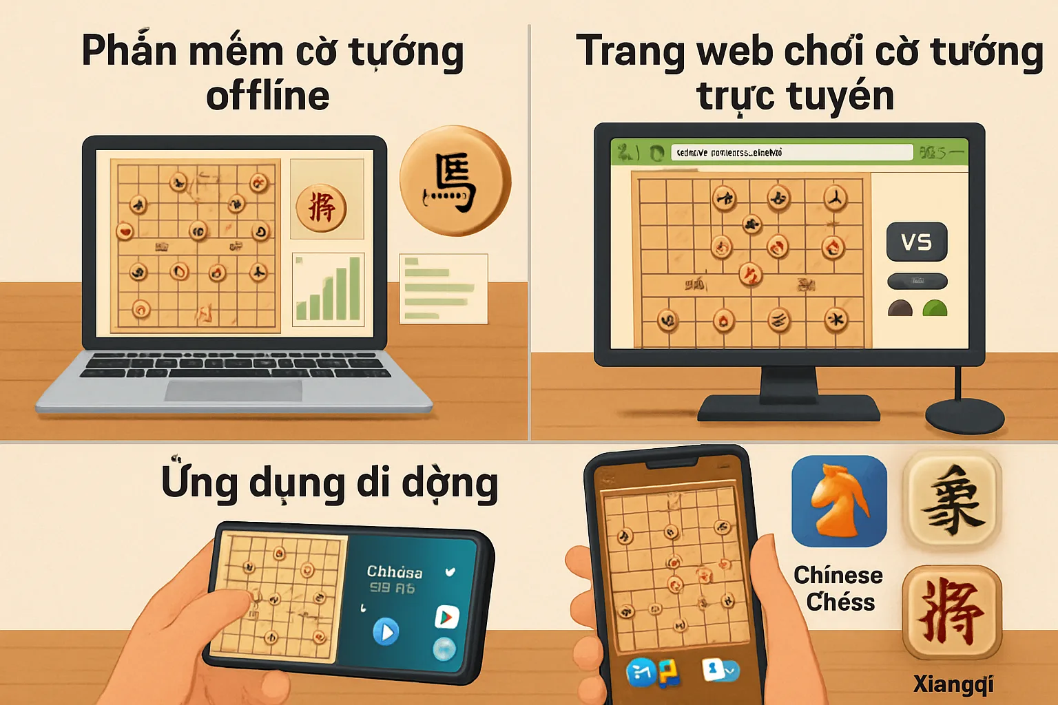 Những nền tảng phổ biến để chơi cờ tướng với máy tính